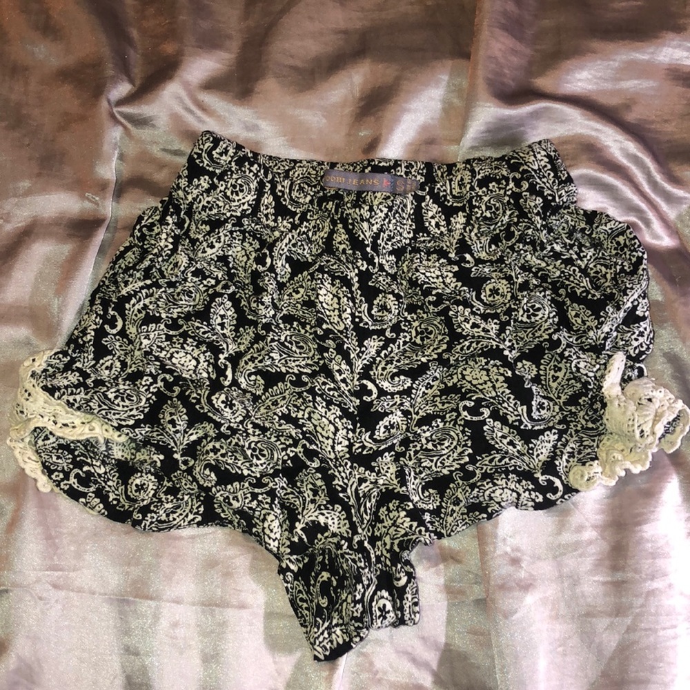 black and white shorts